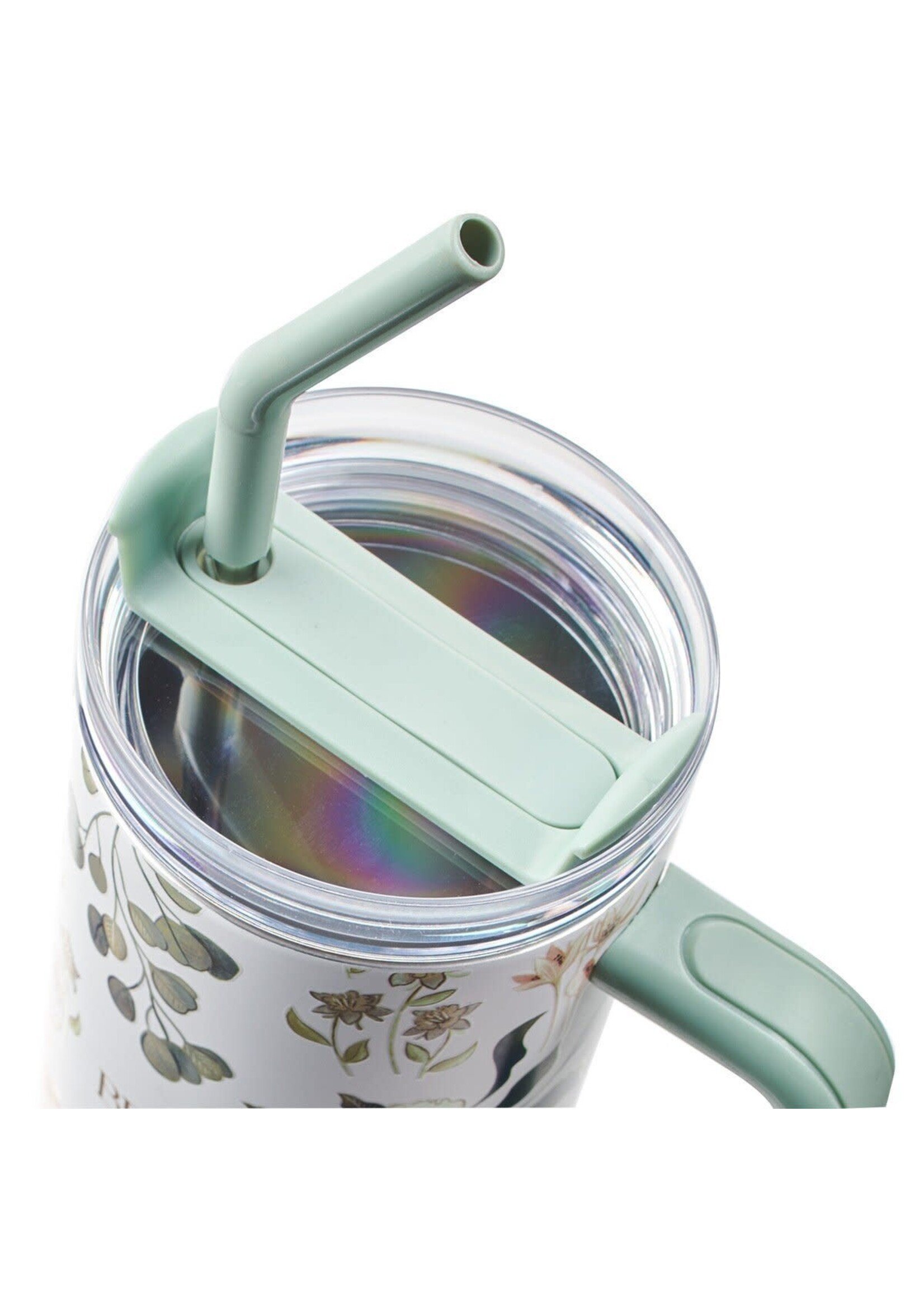 Be Still Teal Meadow 40 Oz Tumbler with Straw - Psalm 46:10