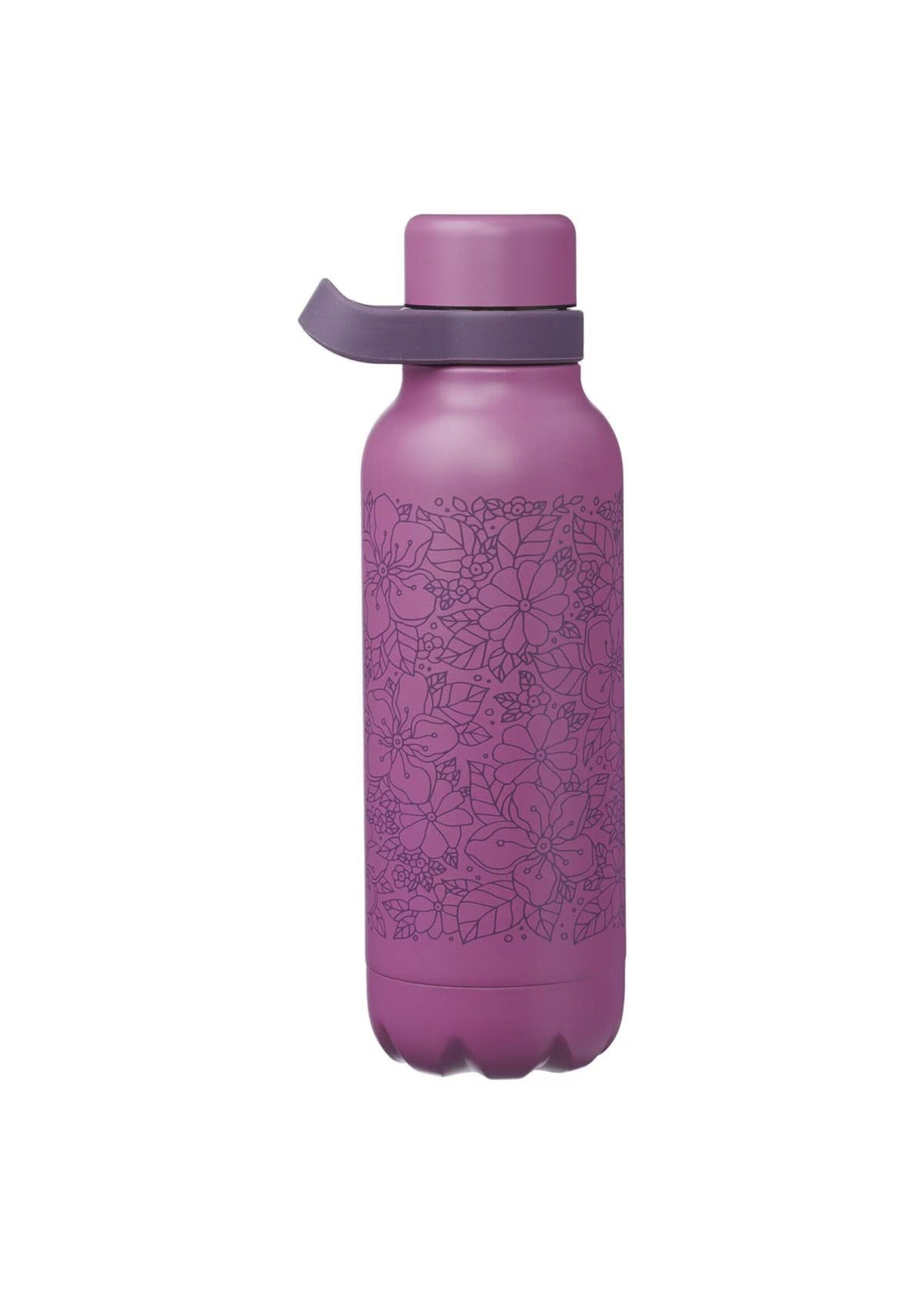 Pray Without Ceasing Plum Floral Stainless Steel Water Bottle