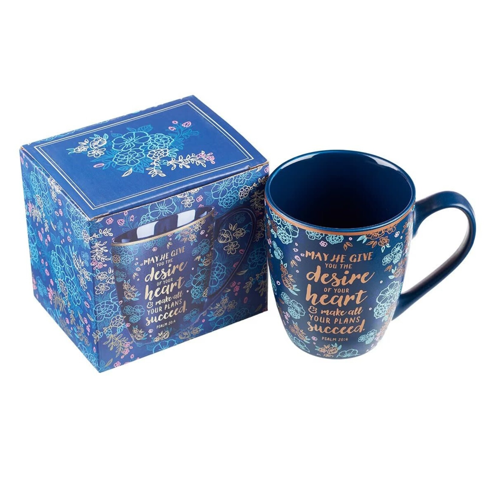 Desire of Your Heart Navy Ceramic Coffee Mug - Psalm 20:4