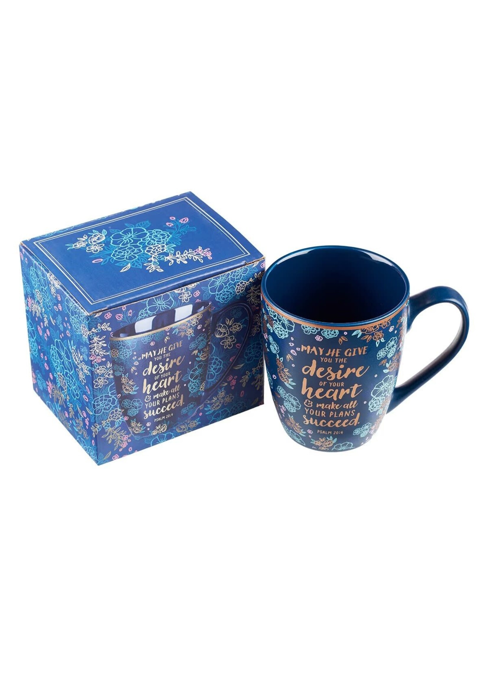 Desire of Your Heart Navy Ceramic Coffee Mug - Psalm 20:4