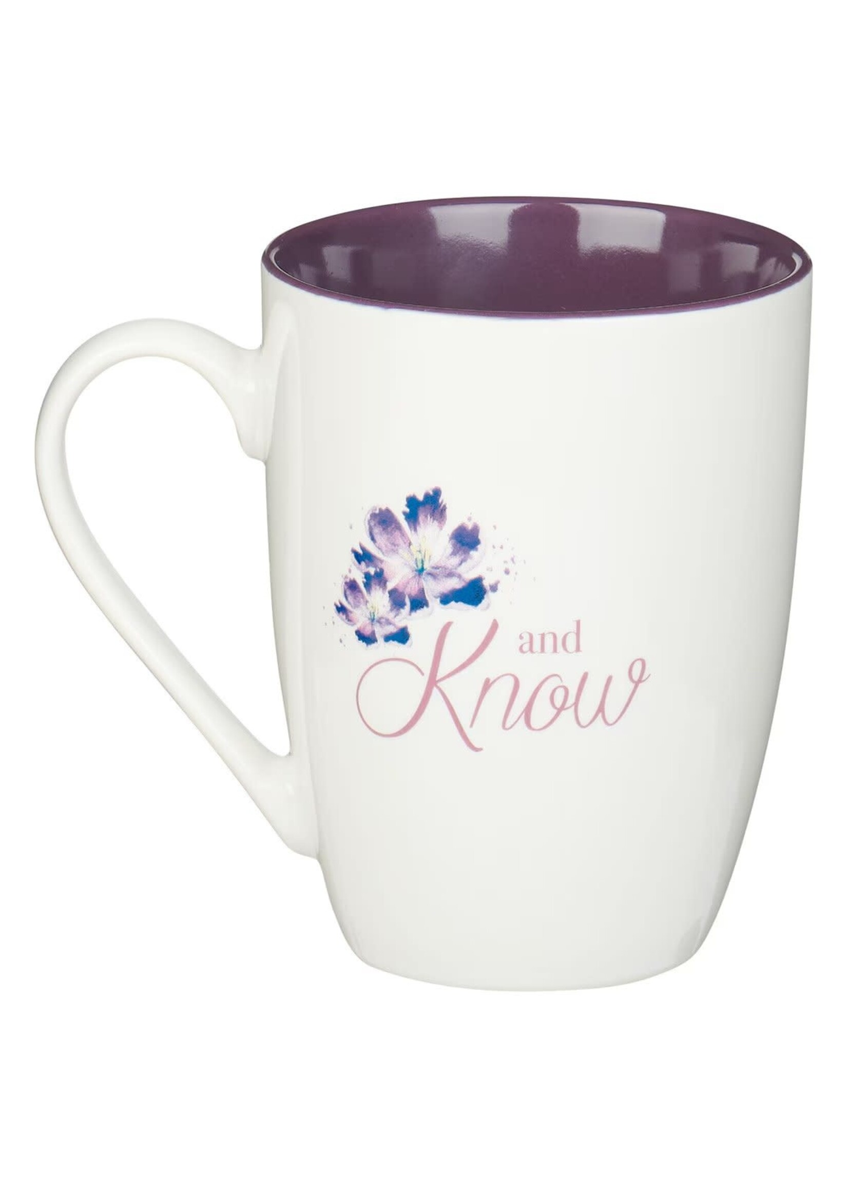 Be Still Purple Bloom Ceramic Coffee Mug – Psalm 46:10
