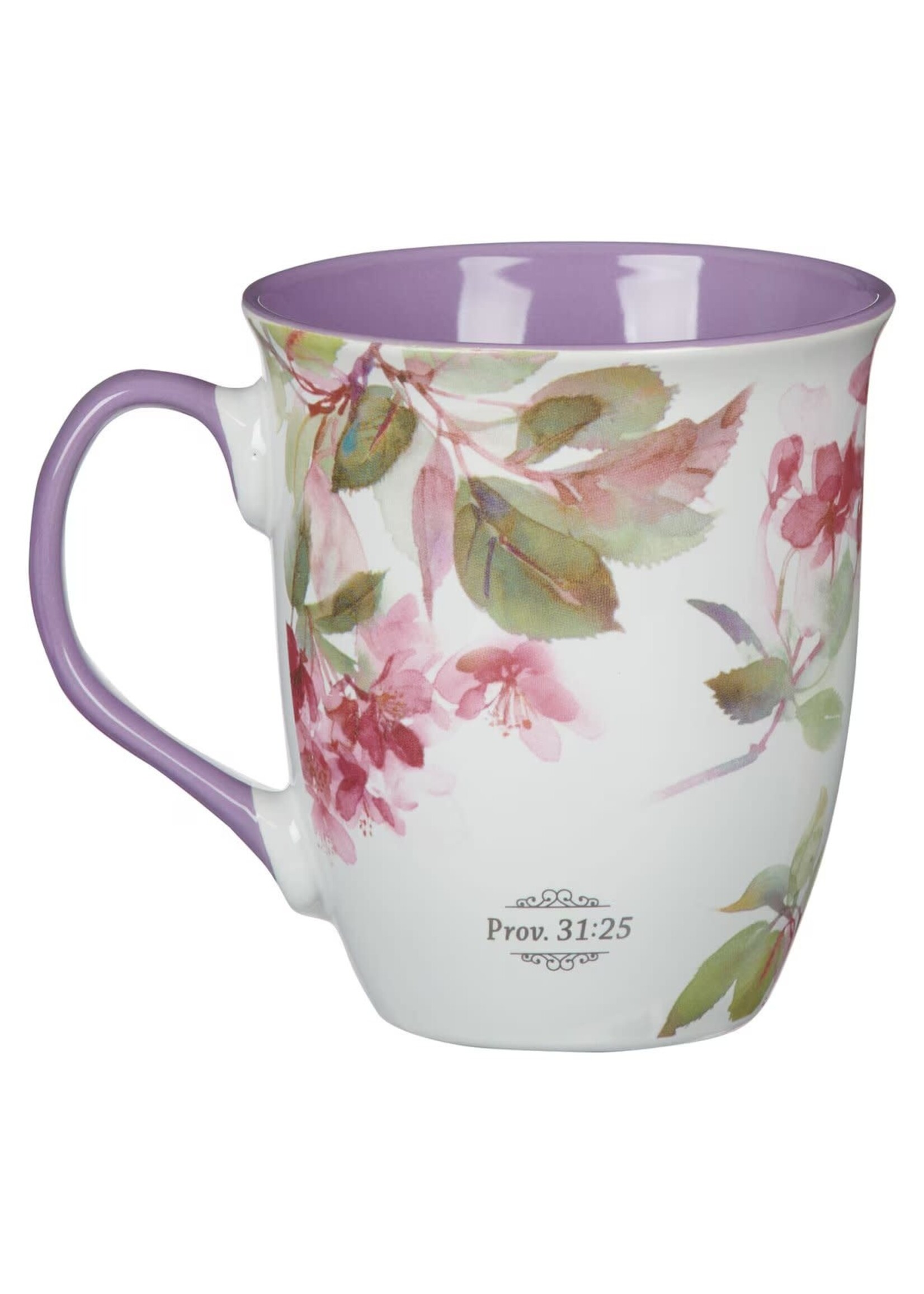 Strength and Dignity Hummingbird Purple Ceramic Coffee Mug - Proverbs 31:25