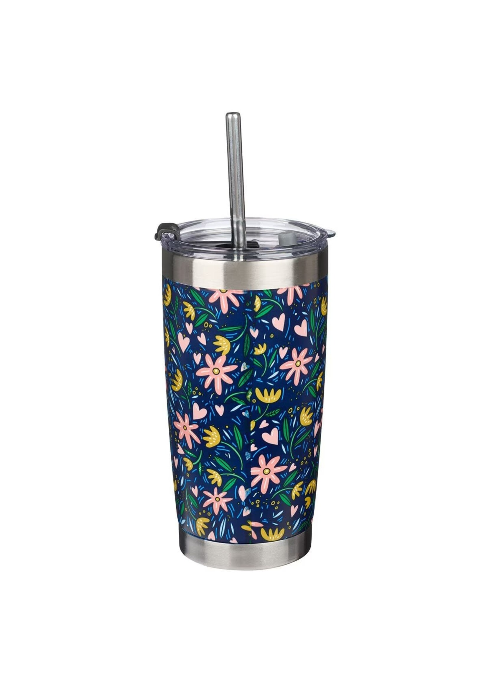 Everything Beautiful Stainless Steel Travel Mug with Reusable Stainless Steel Straw - Ecclesiastes 3:11