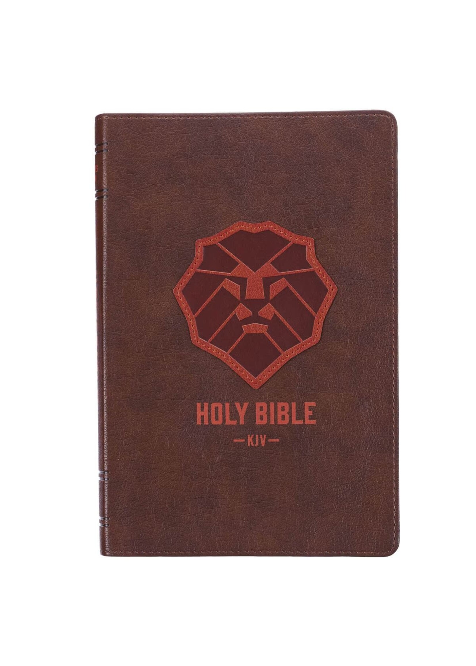 Lion Brown Faux Leather Kid's King James Version Bible