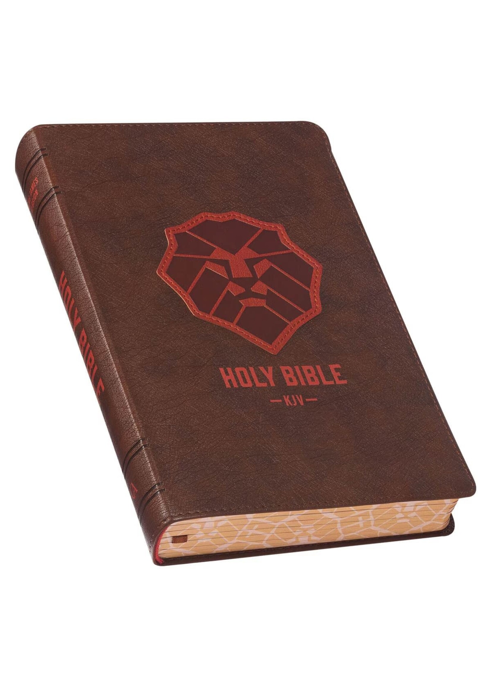 Lion Brown Faux Leather Kid's King James Version Bible