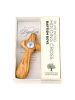 Olive Wood Baptism Cross - Boy