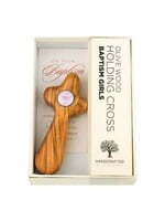 Olive Wood Baptism Cross - Girl
