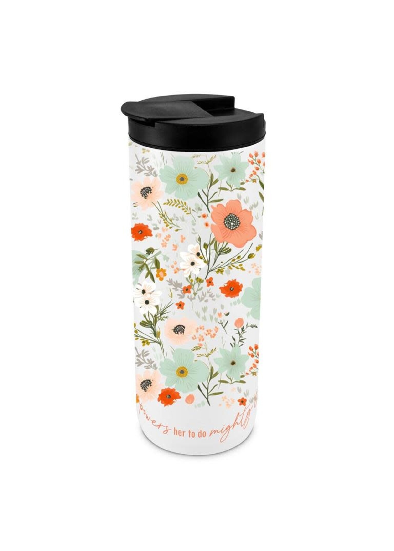 Tumbler Faith In God Floral White 20Oz