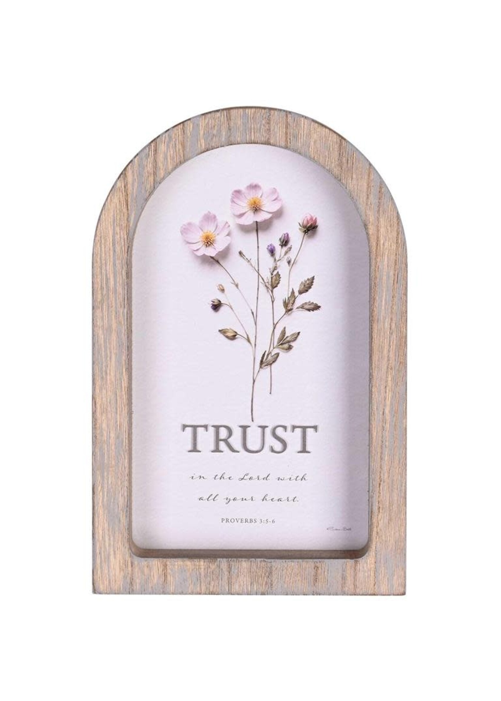 Framed Arch Floral Trust In The Lord - 7X11