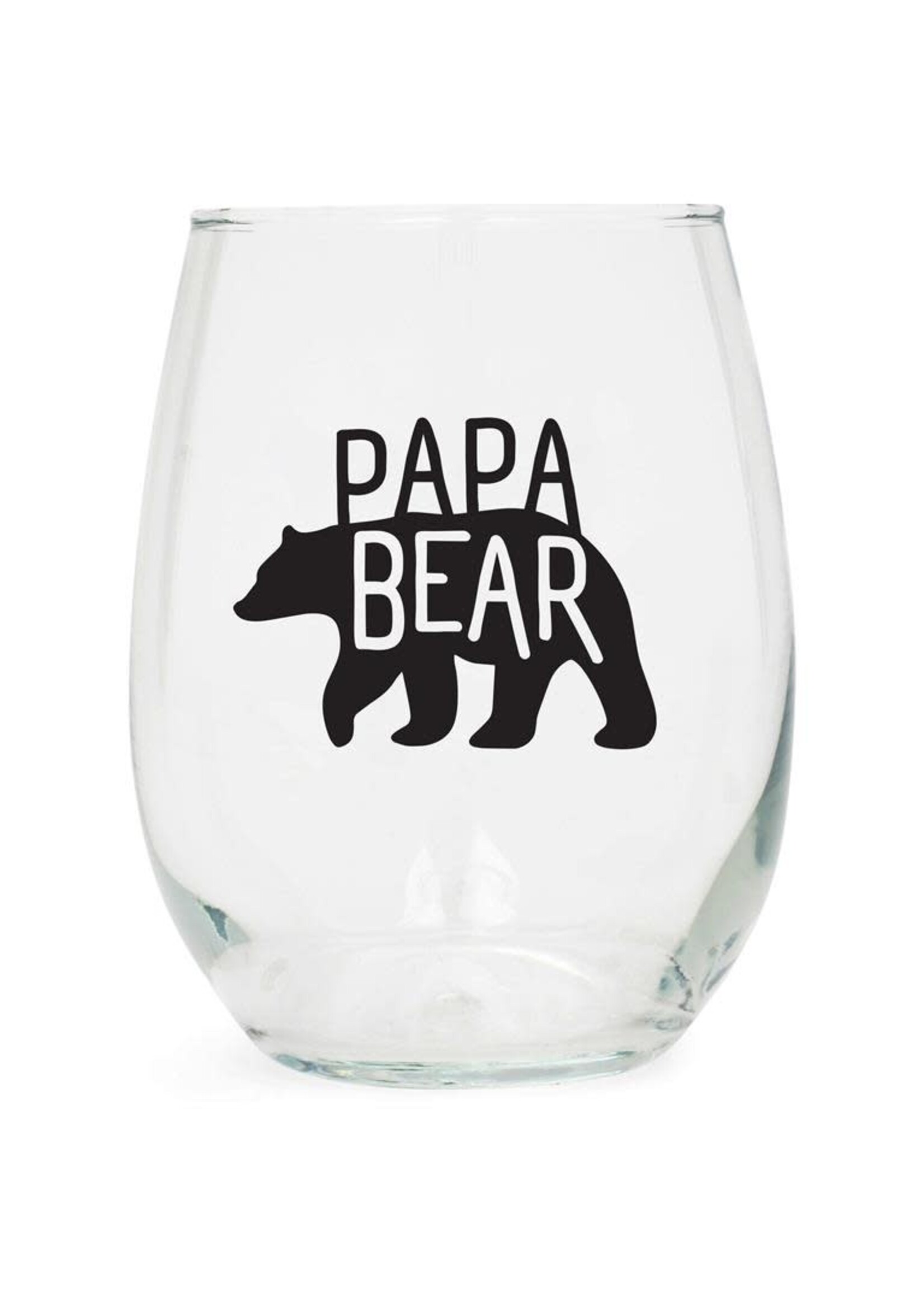 Wine Glass Papa Bear 15 Oz