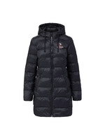 MV Sport Weatherproof Ladies Polyfill 3/4 Puffer Hood Jacket- Black