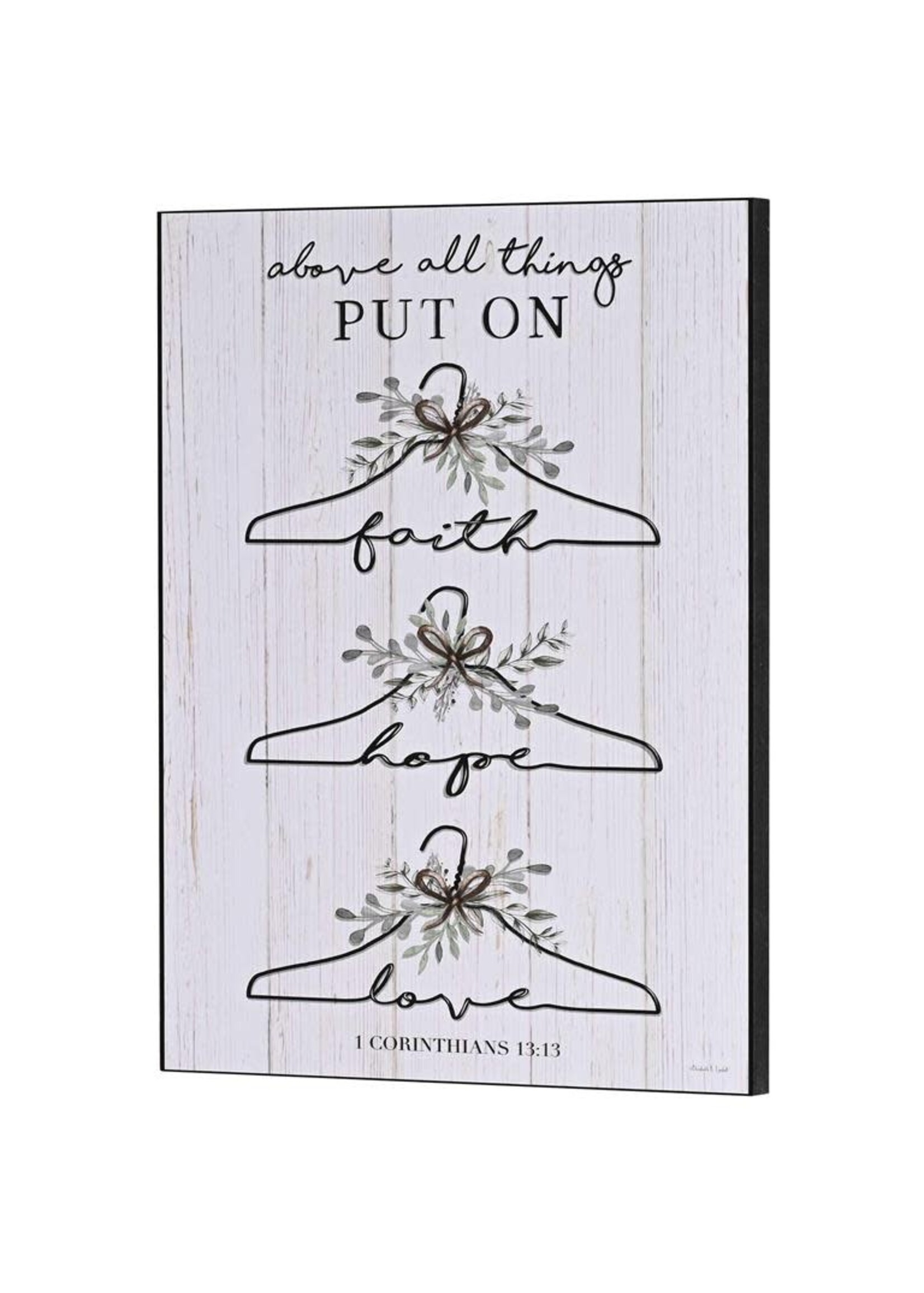 Faith Hope Love hangers- Wall Plaque