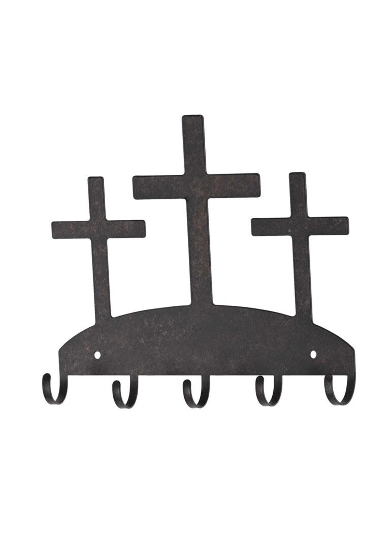 Calvary Cross Keyring Wall Hook  - Metal