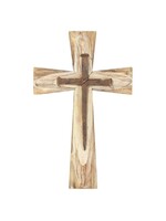 Wood Wall Cross With Nails Resin 19.5in