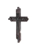 Wood Cross With Iron Ropes- 17.5"
