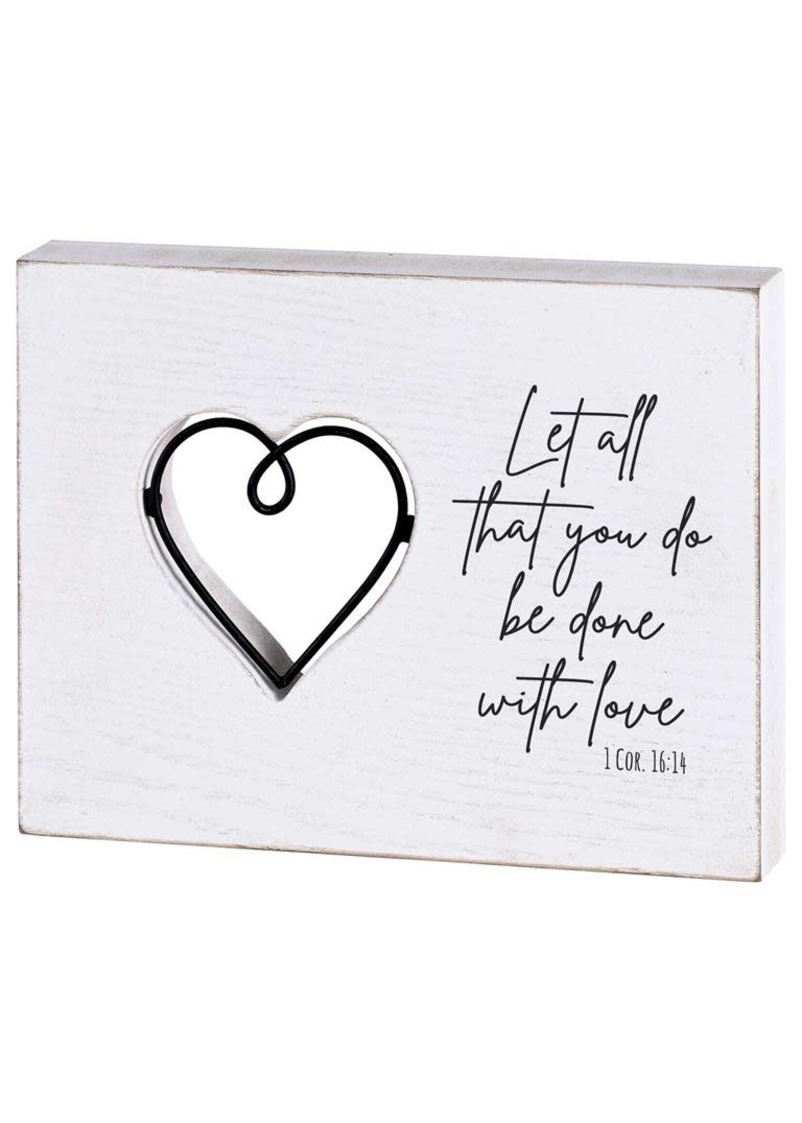 Done In Love Heart - Tabletop Wire Plaque
