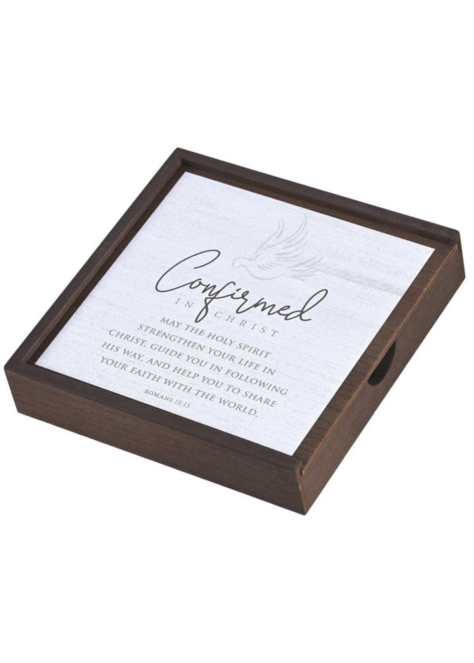Confirmed In Christ Walnut Memory Box