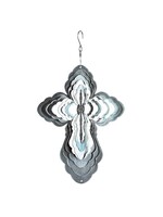 Steel Wind Spinner Cross - Green Lines