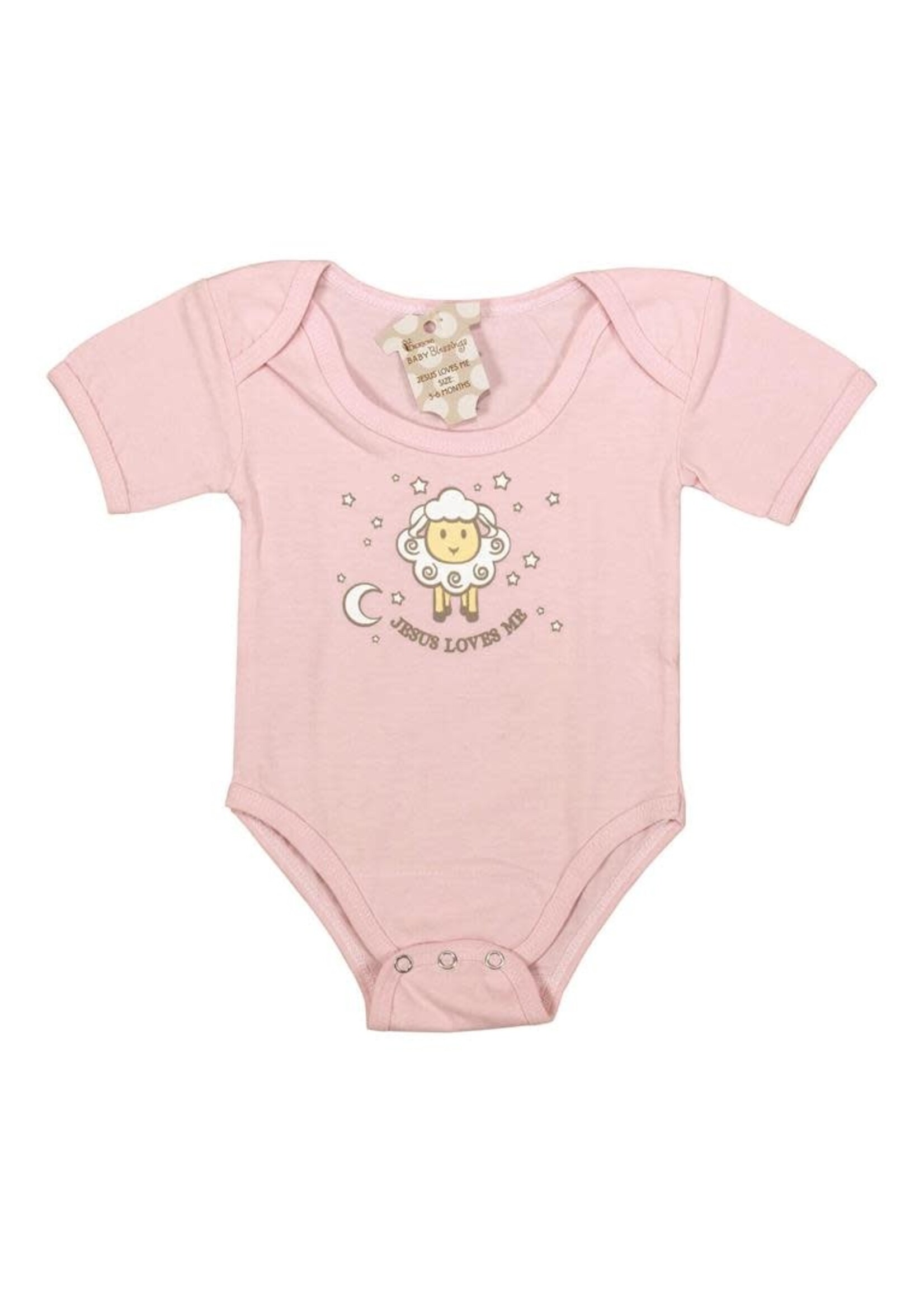 Pink Jesus Loves Me Baby shirt 3-6MO