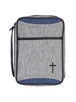 Heather Blue Corner Cross Bible Cover- Large print size
