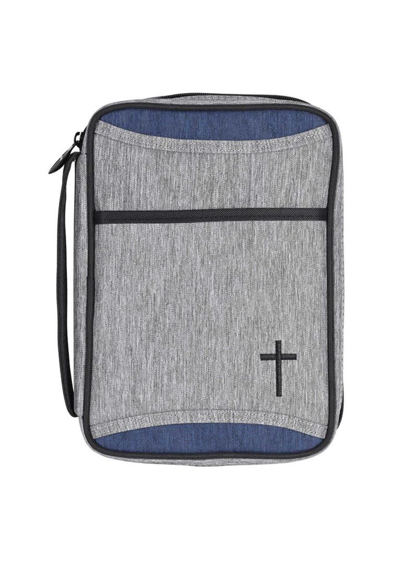 Heather Blue Corner Cross Bible Cover- Large print size