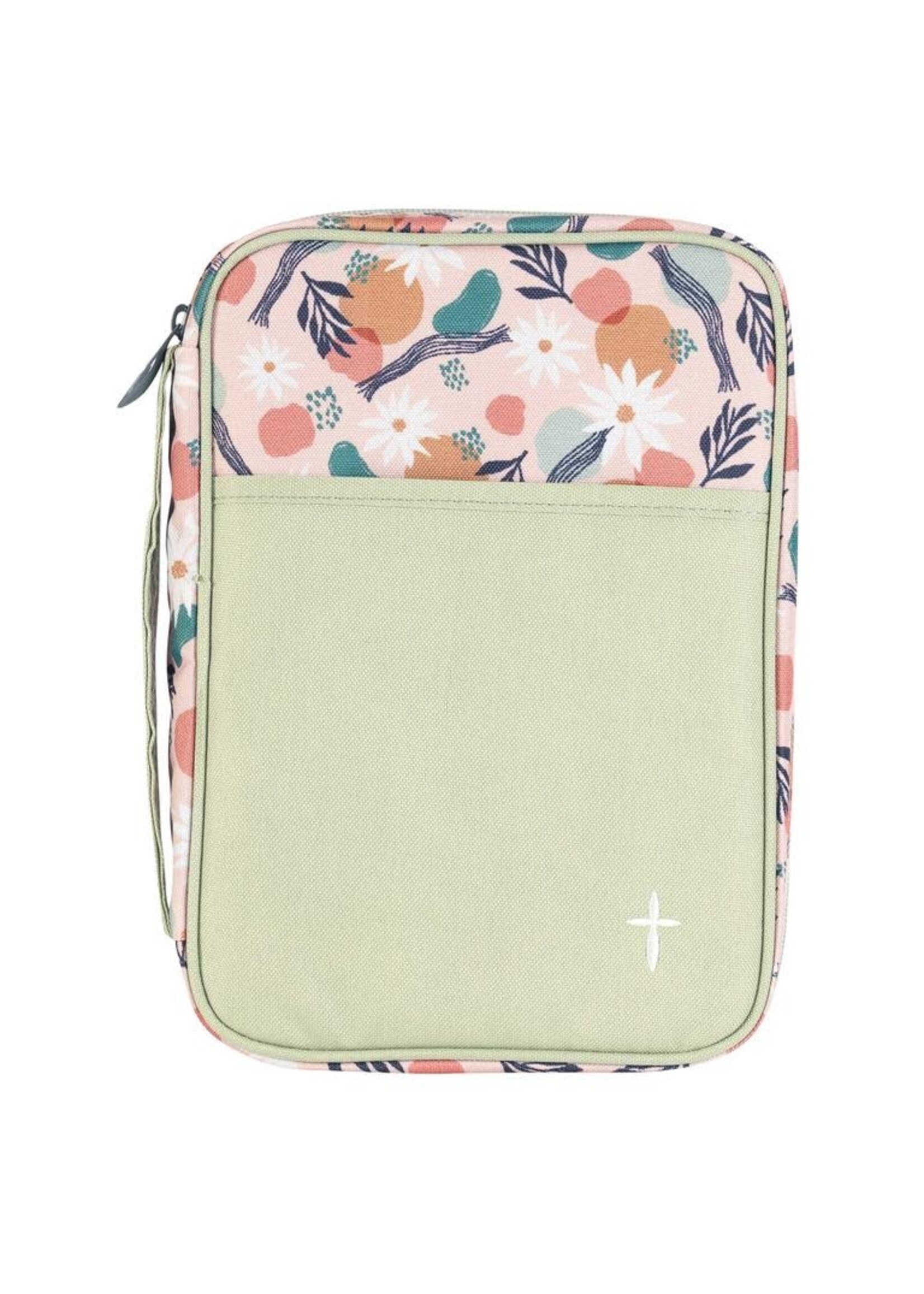 Floral With Cross Bible Cover- Large