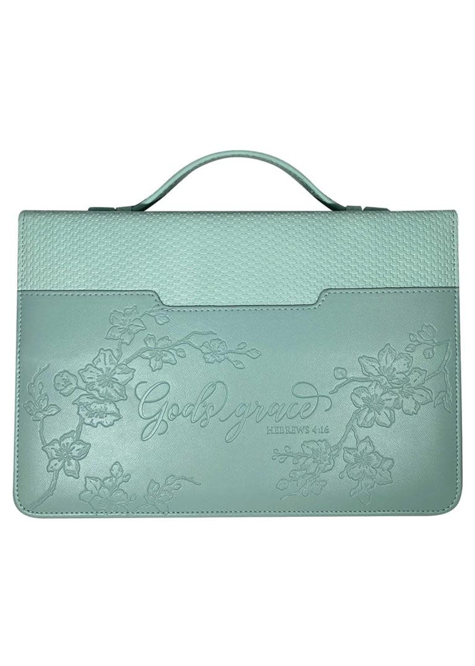 God's Grace Hebrews 4:16 Weave Style Mint Bible Cover - XL