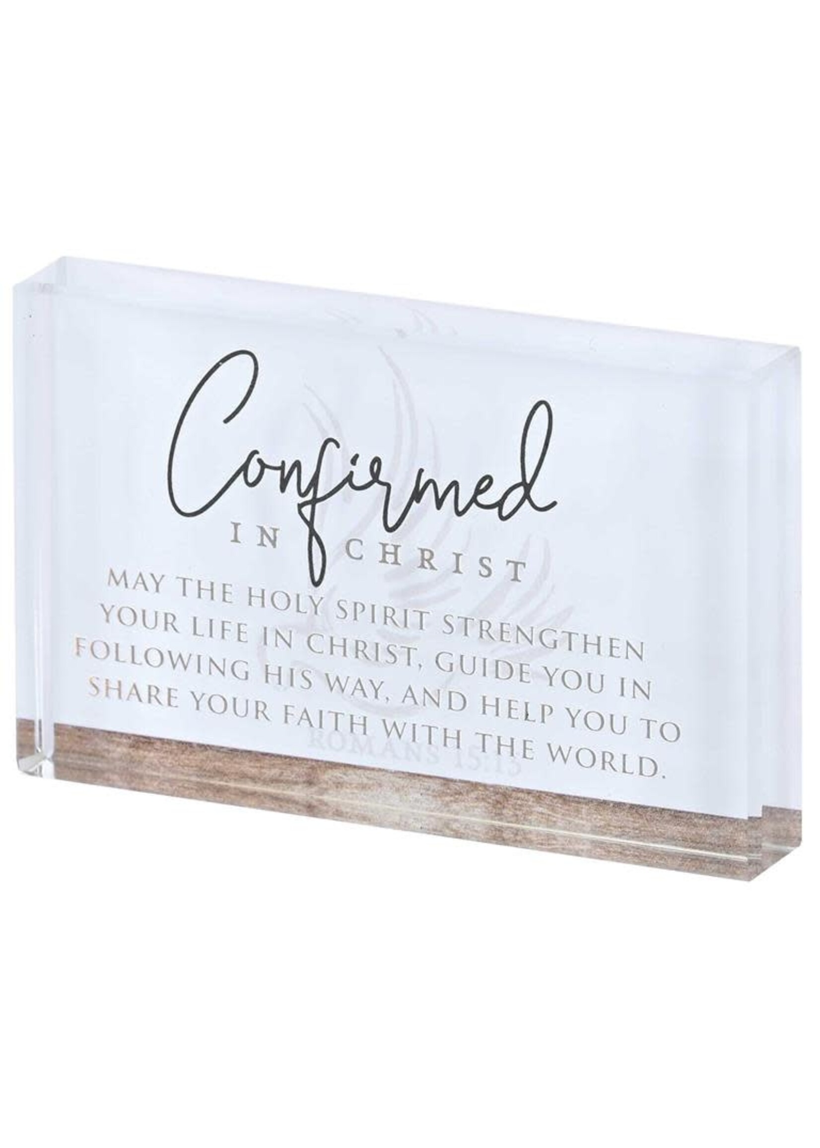 Confirmation Tabletop Glass Plaque