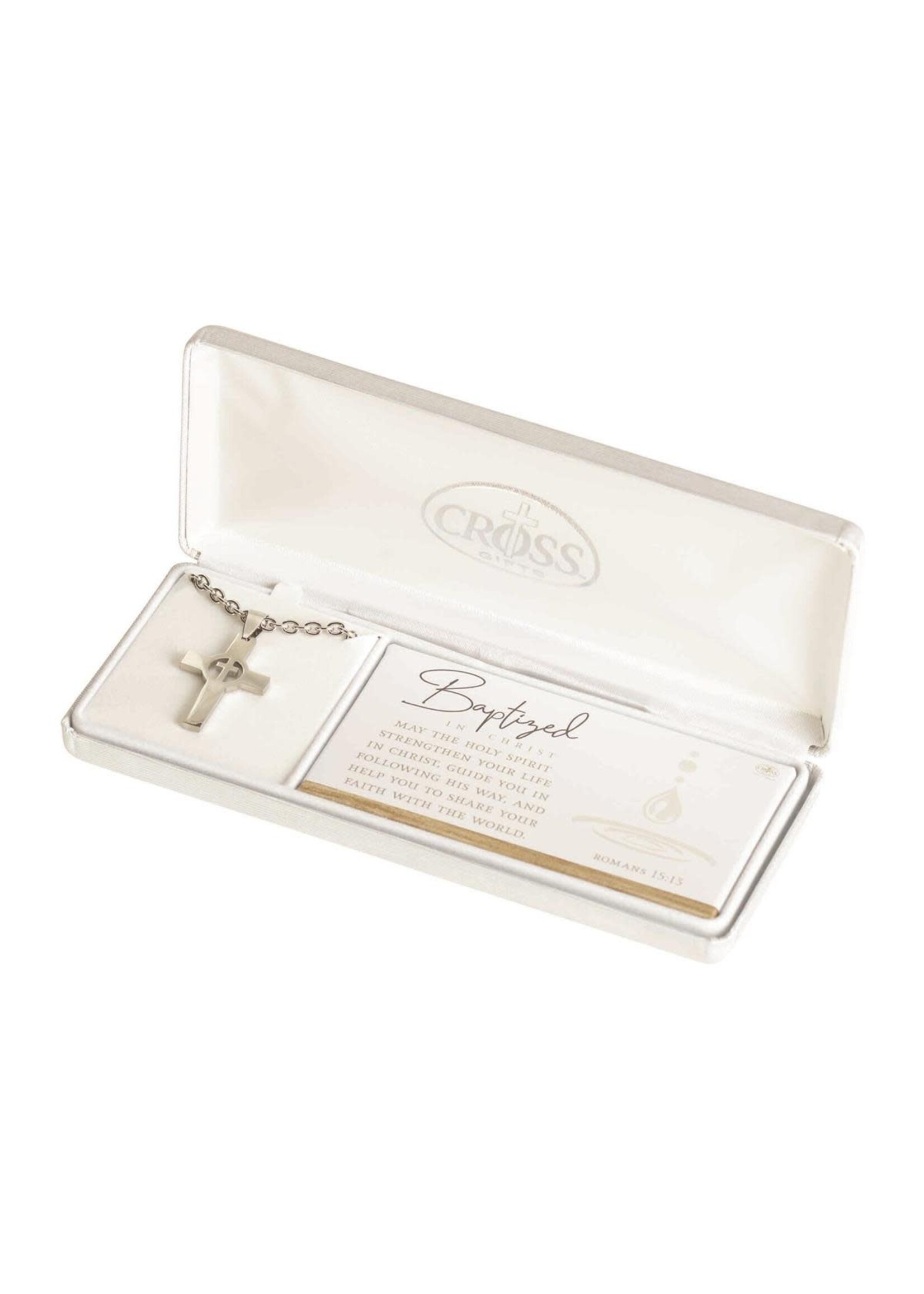 Men's Baptism Necklace - Cutout Cross