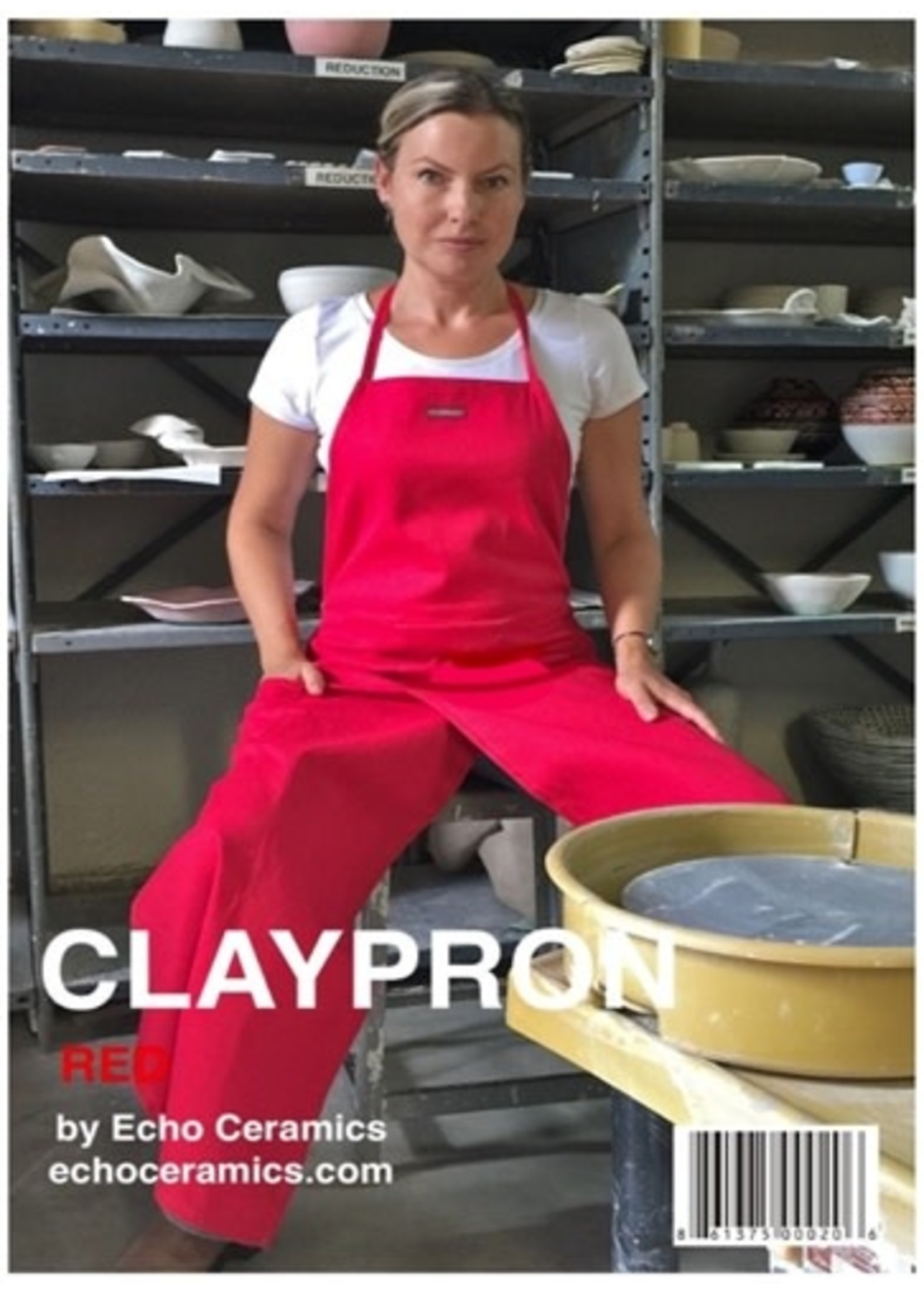 Echo Ceramics Claypron : RED Potters Apron by Echo Ceramics
