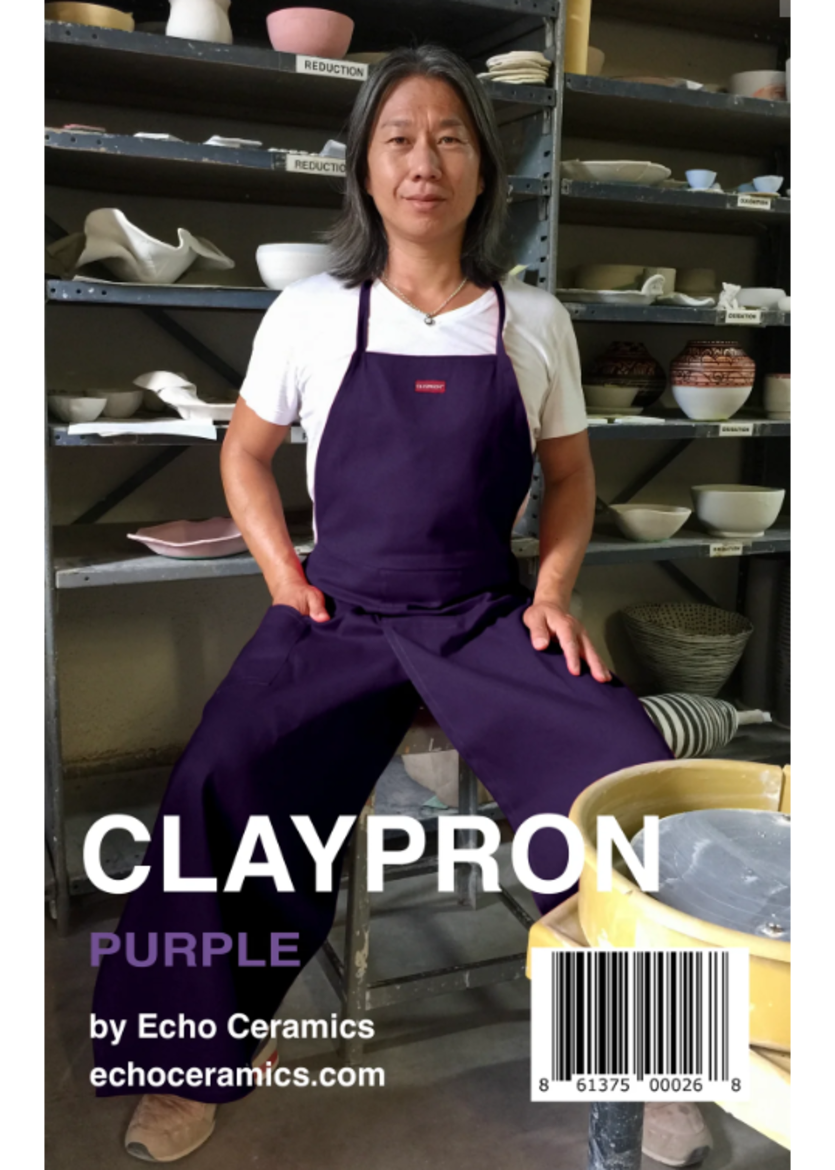Echo Ceramics Claypron : DEEP PURPLE Potters Apron by Echo Ceramics
