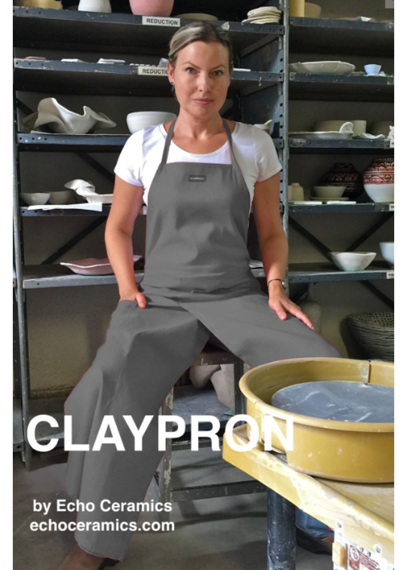 Echo Ceramics Claypron : SILVER GRAY Potters Apron by Echo Ceramics