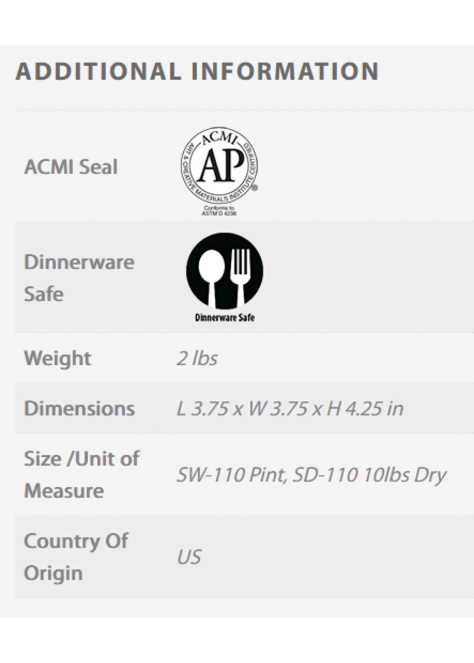 Mayco Coloramics Oyster SW-110  PINT