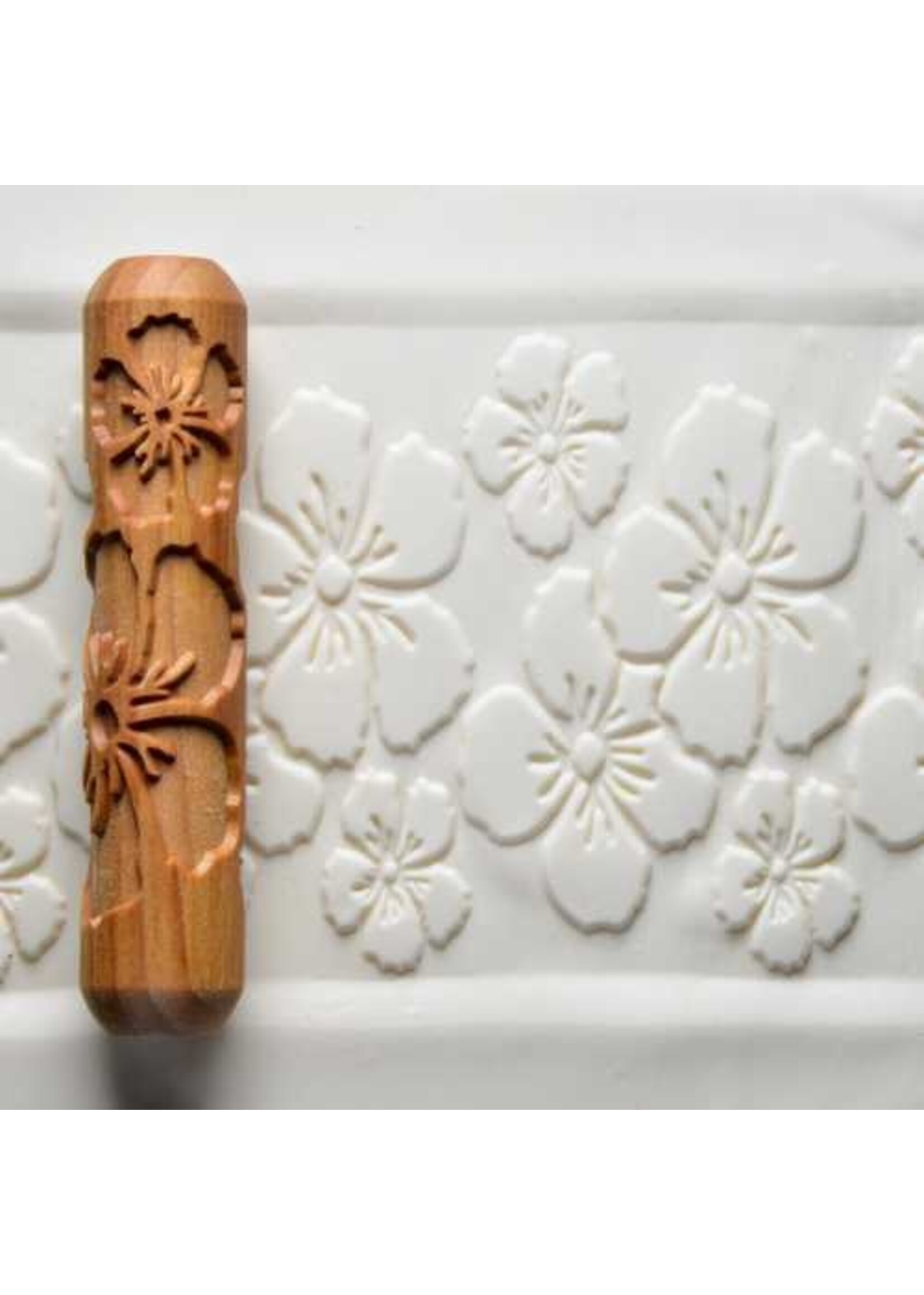MKM Pottery Tools MKM Big Hand Roller – Hibiscus Flowers BHR-145
