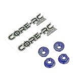 Core RC CR035 CORE RC  Serrated Alloy M4 Nuts Blue pk 4