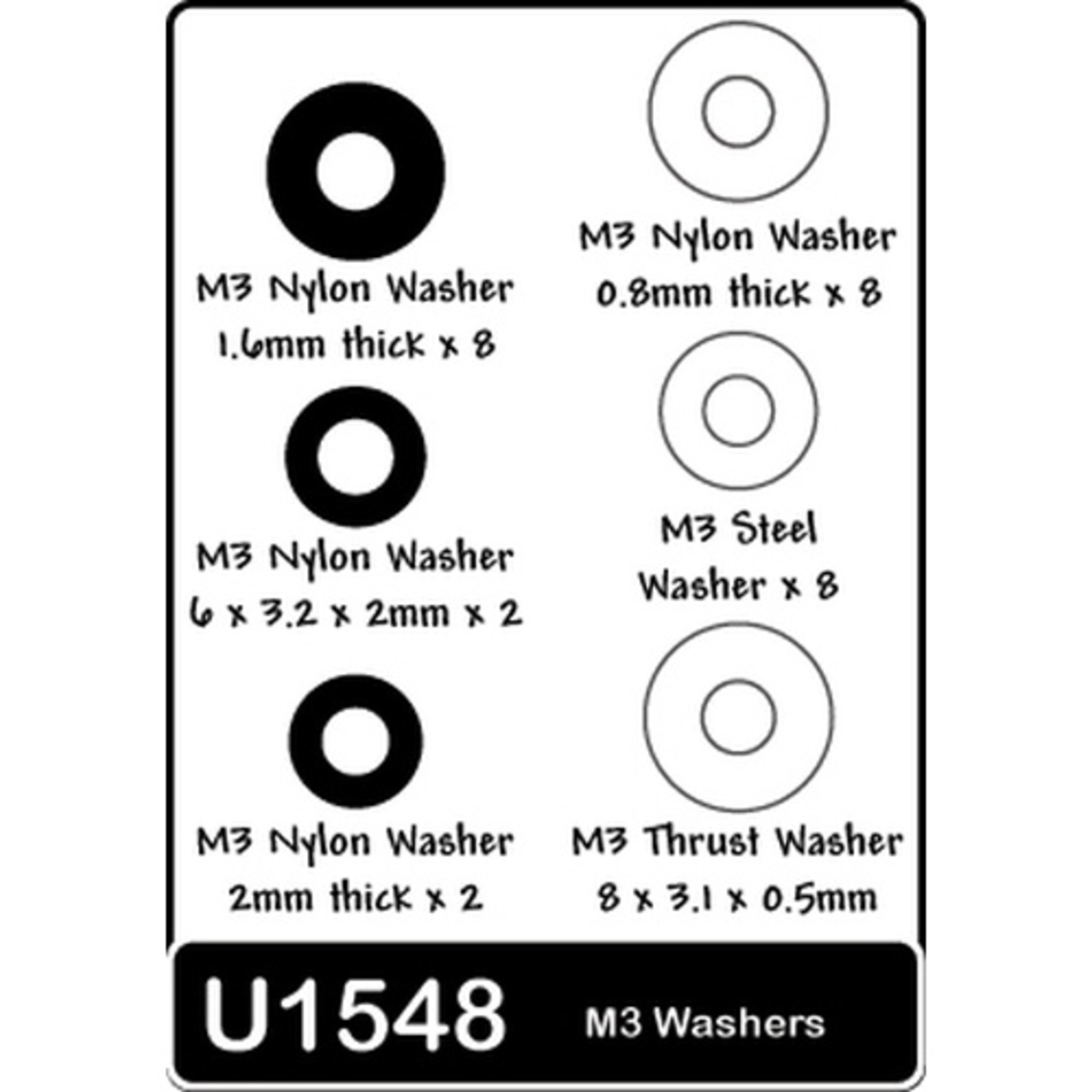 Schumacher Schumacher U1548 SPEED PACK - M3 Washers