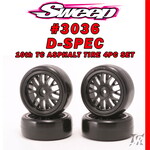 Sweep Sweep Racing 1/10th TC D36 D-SPEC Asphalt TC Tire 4pc set - Black