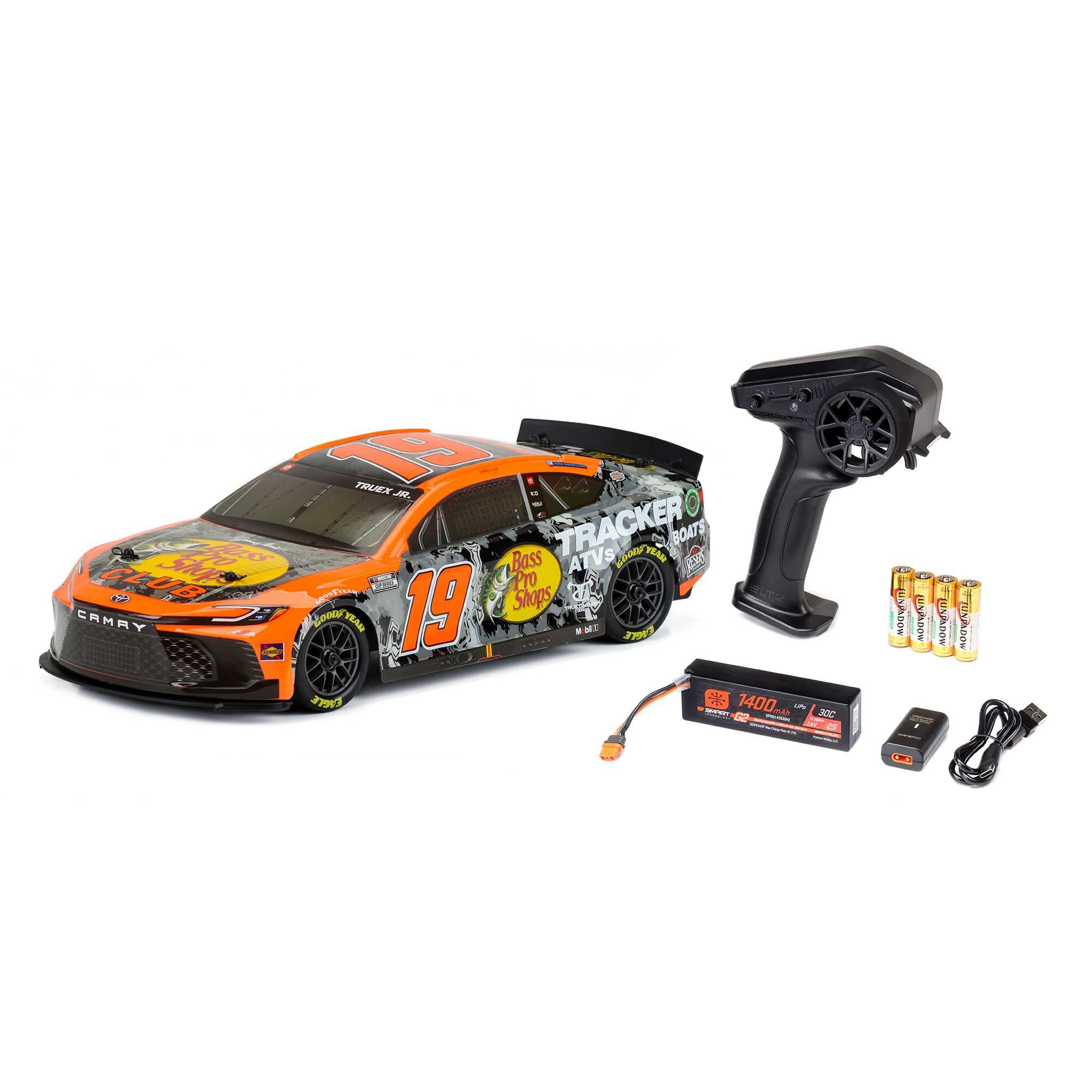 京商 Coors NASCAR RCカー ボディ シャーシ 本体のみ Losi 1/12 AWD NASCAR RTR, Martin Truex Jr. #19 Bass Pro 2024