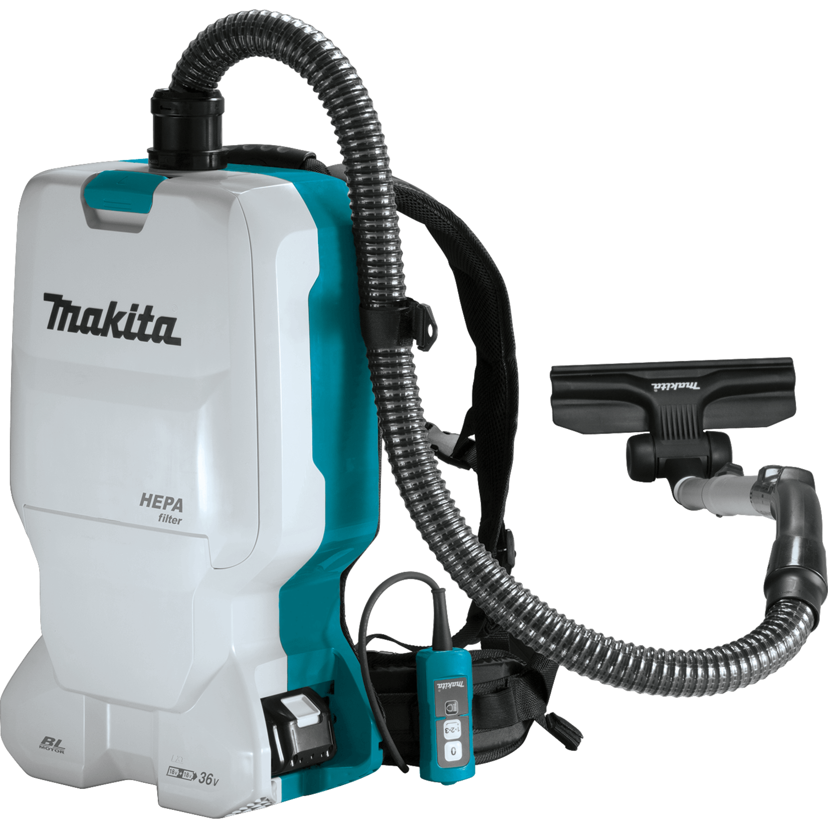 Makita Makita 36V (18Vx2) LXT Brushless 1.6 Gallon HEPA Filter Backpack Dry Vacuum (6.0Ah)