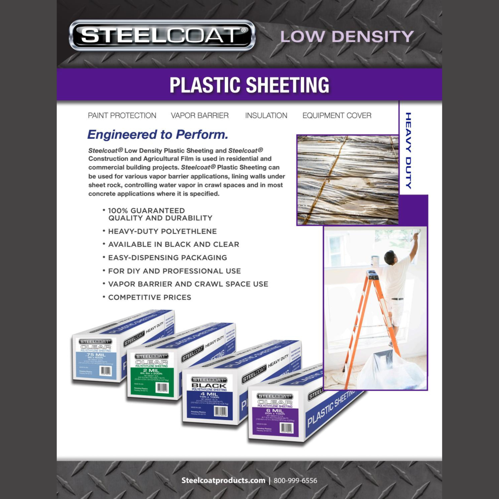 Clear Plastic Poly Sheeting 20' x 100' 6 mil