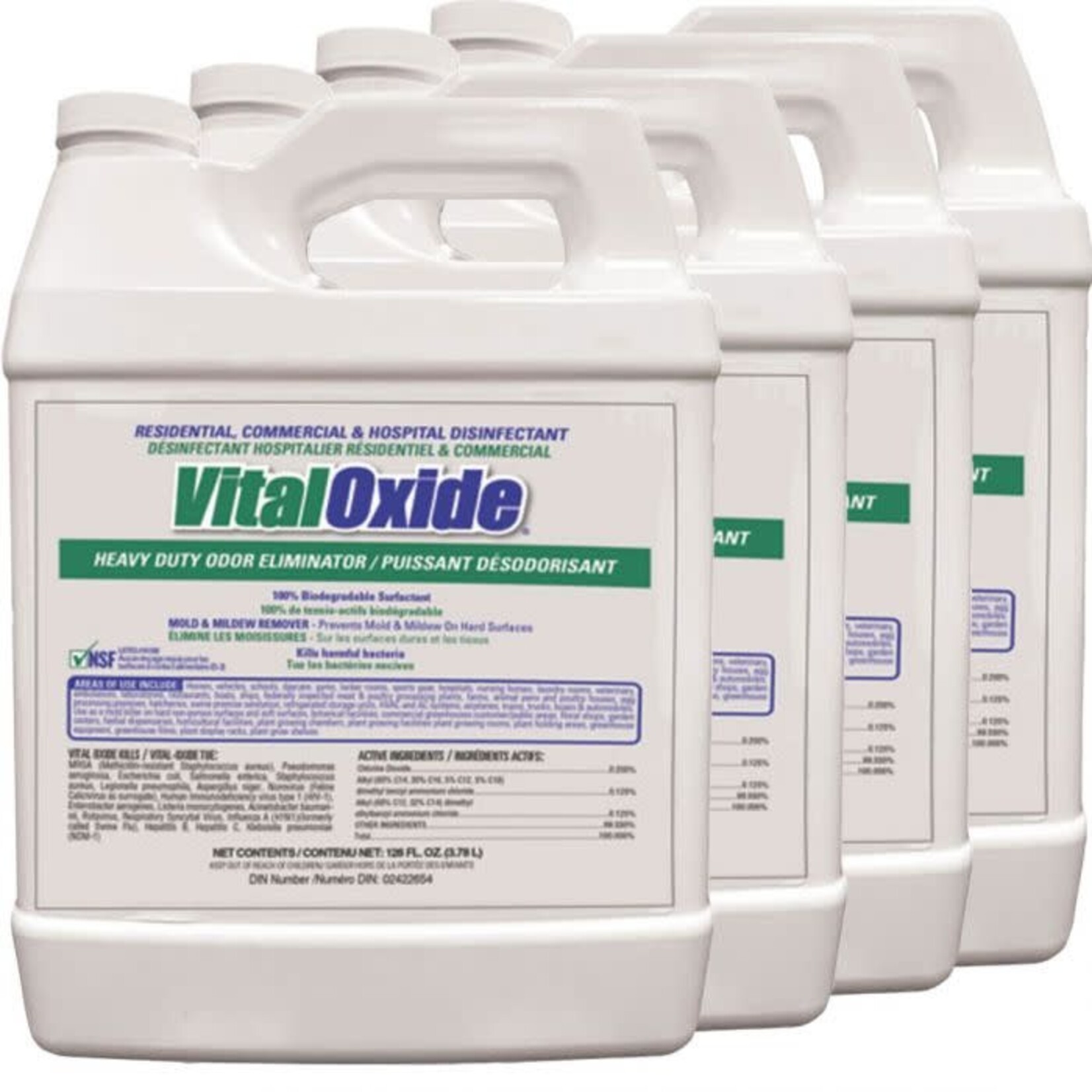 VitalOxide Residential, Commercial, & Hospital Disinfectant - Case of 4x1 Gallon