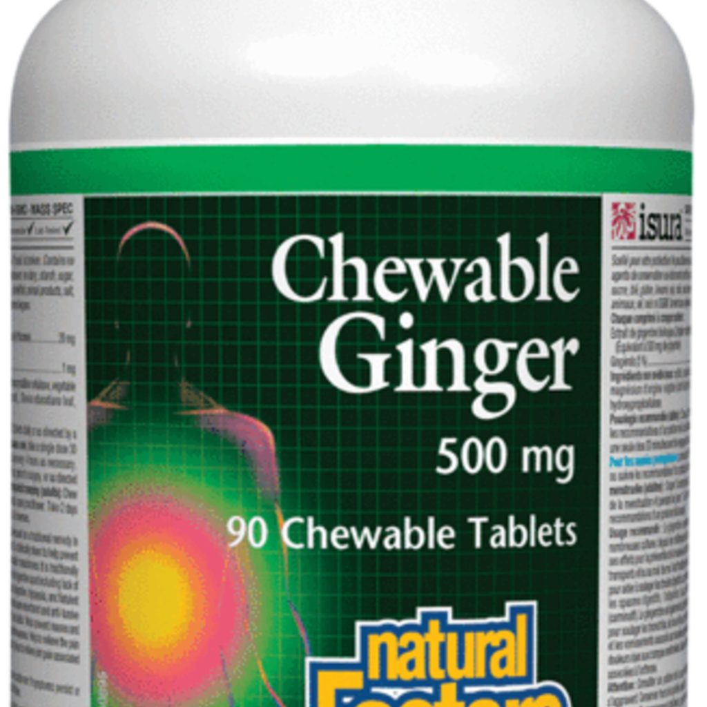 Natural Factors Chewable Ginger 500mg 90tabs