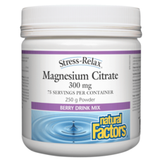 Natural Factors Magnesium Citrate 300mg Berry Drink Mix 250g