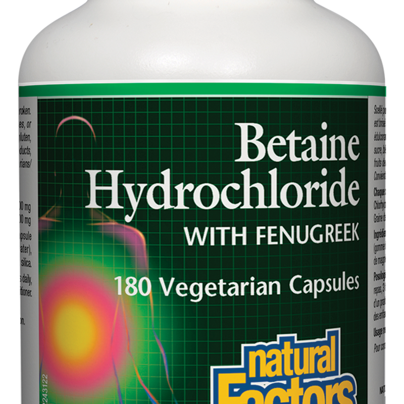 Natural Factors Betaine HCl with Fenugreek 90vcaps