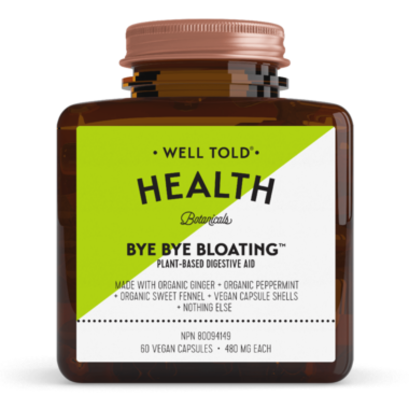 Well Told Health Bye Bye Bloating plant-based digestive aid 60vcaps