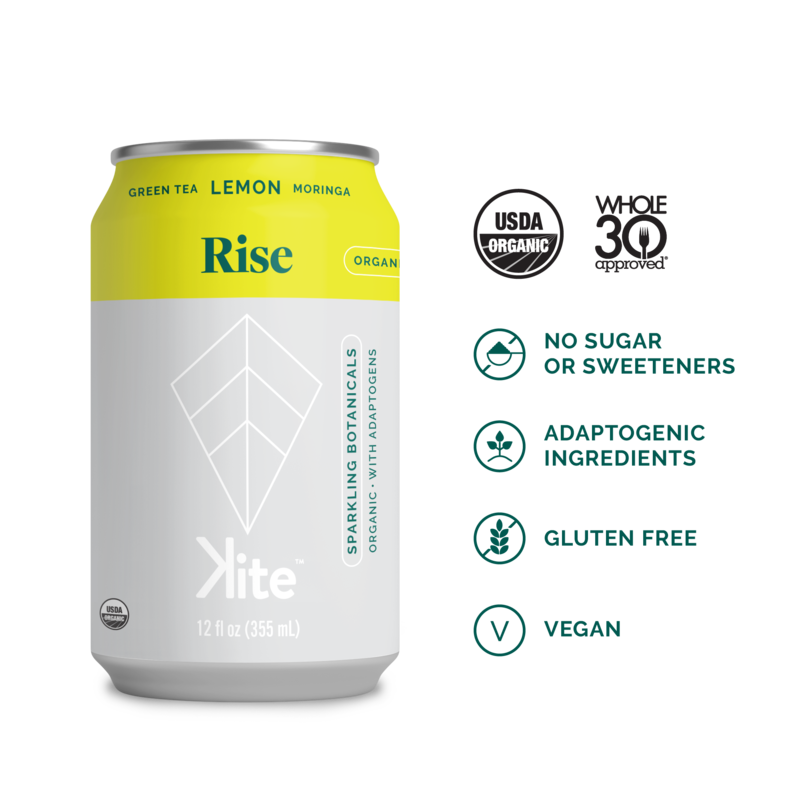 Kite Kite | Rise - Moringa & Lemon Sparkling Adaptogenic Tea 355mL
