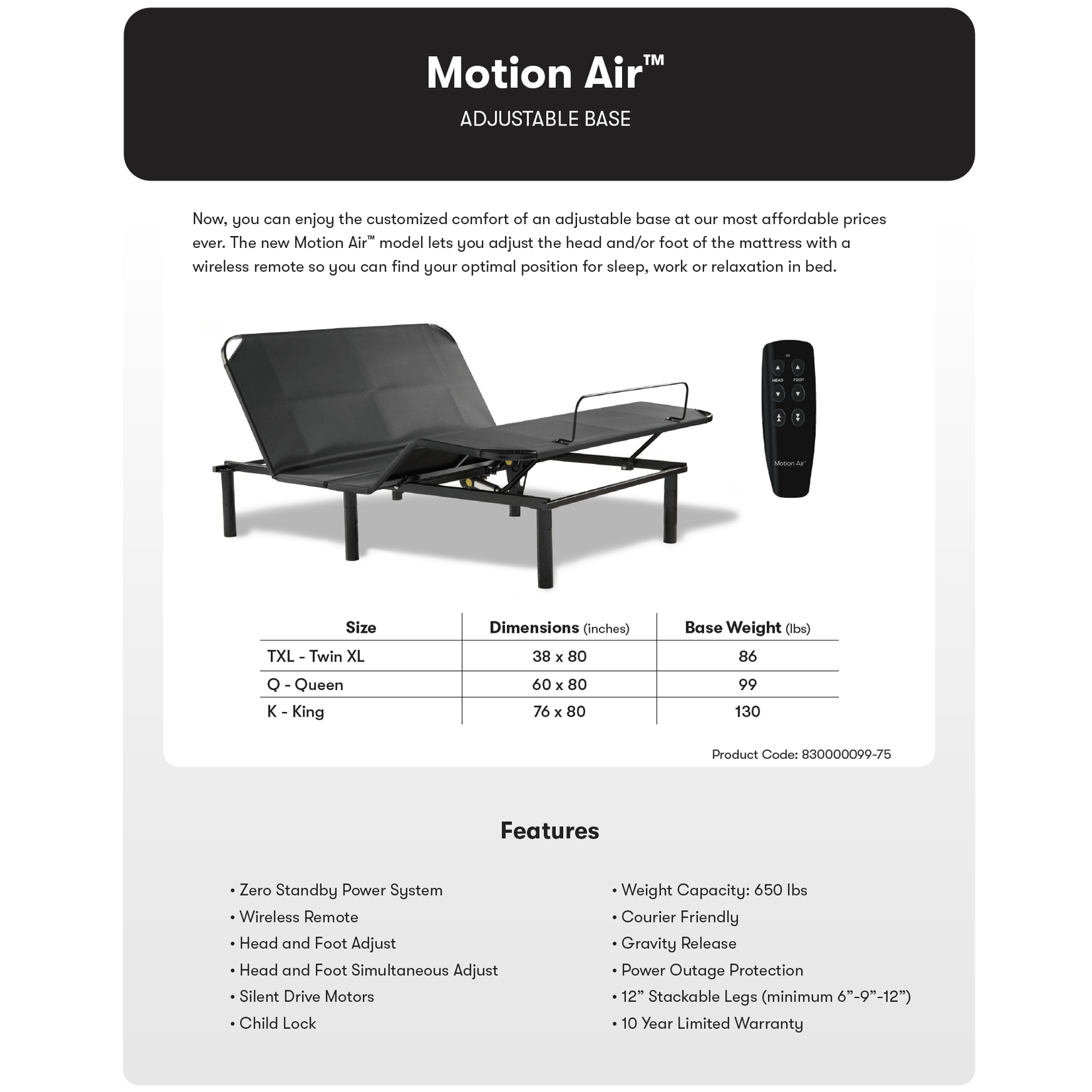 BEAUTYREST MOTION AIR  BEAUTYREST ADJUSTABLE BASE