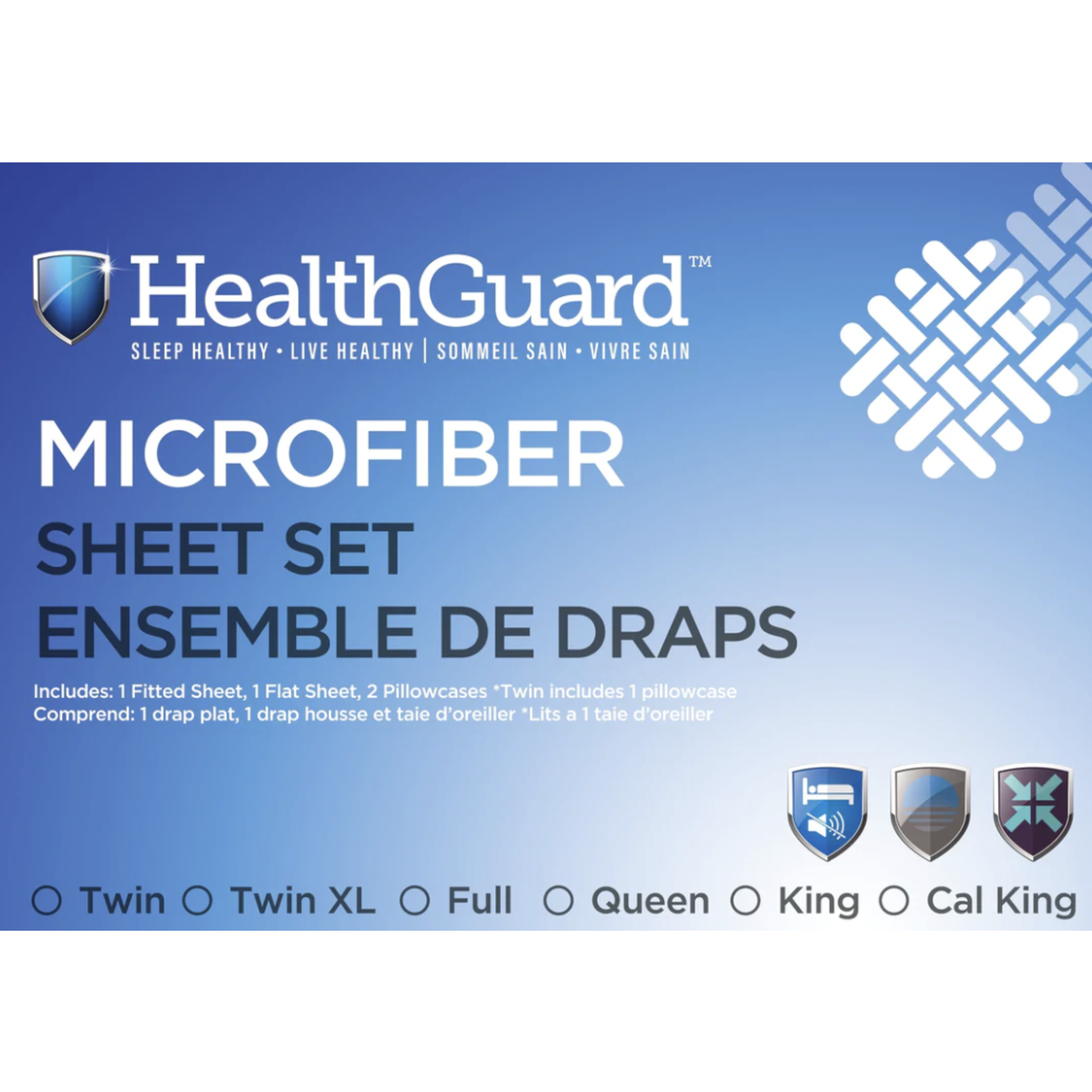 HEALTH GUARD HEALTH GUARD MICROFIBER SHEET SET