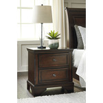 BROOKBAUER  RUSTIC BROWN 2DRAWER NSTAND BY ASHLEY