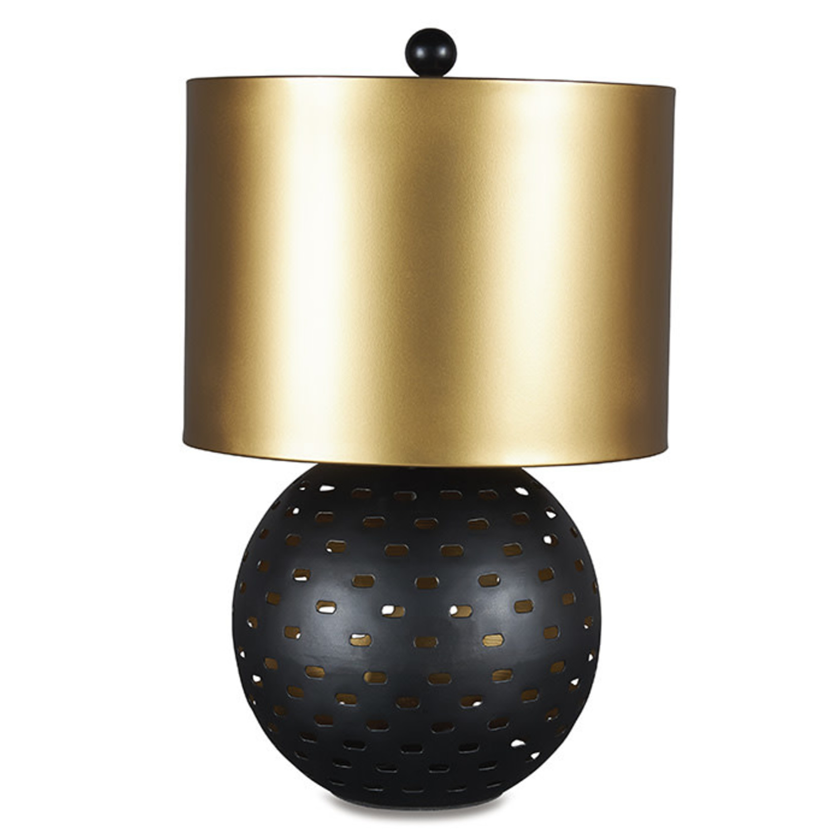 ASHLEY FURNITURE MAREIKE BLACK GOLD METAL TABLE LAMP BY ASHLEY